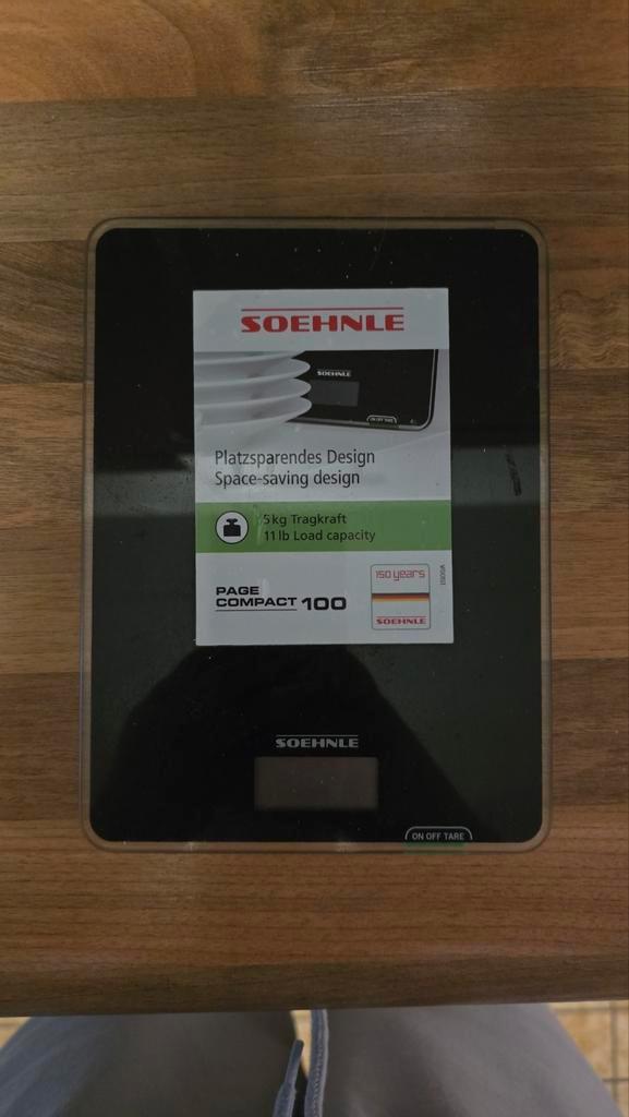 Keukenweegschaal - Soehnle Page Compact 100, Witgoed en Apparatuur, Weegschalen, Gebruikt, Digitaal, Keukenweegschaal, 1 tot 500 gram