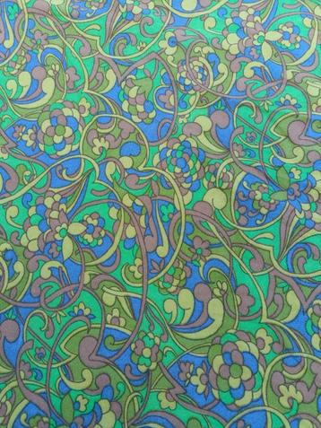 Vintage lap stof Jugendstil print 2.55 x 0.90 mtr (AL32) beschikbaar voor biedingen