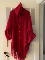 Warm rode lamswollen poncho met met franjes, Maat 38/40 (M), Part Two, Ophalen of Verzenden, Zo goed als nieuw