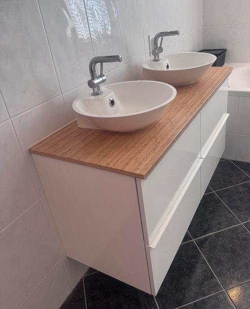 Hoogglans wit badmeubel, Huis en Inrichting, Badkamer | Badkamermeubels, Zo goed als nieuw, Minder dan 100 cm, 100 tot 150 cm