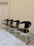 Vier vintage stoelen Paolo Rizzatto voor Lo Studio, Ophalen, Gebruikt, Zwart, Metaal