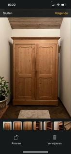 Antieke biedemeier kast. Oud, hout. Kledingkast. Brocante., Ophalen
