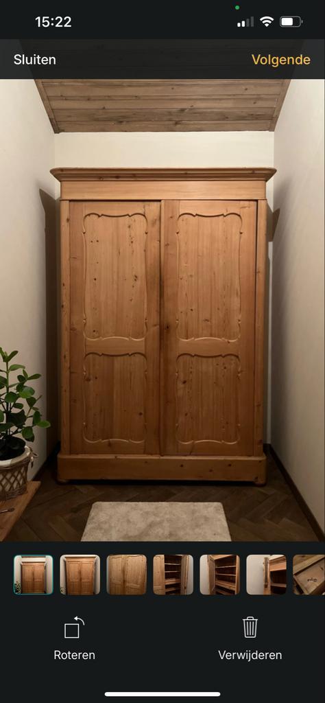 Antieke biedemeier kast. Oud, hout. Kledingkast. Brocante., Antiek en Kunst, Antiek | Meubels | Kasten, Ophalen