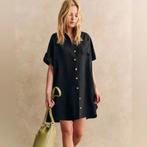 Sezane zwarte doorknoop jurk Ana, Kleding | Dames, Jurken, Maat 38/40 (M), Zwart, Nieuw, Ophalen of Verzenden