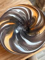 Handgemaakte Glazen schaal met abstract design, Schaal, Rond, Ophalen of Verzenden, Glas