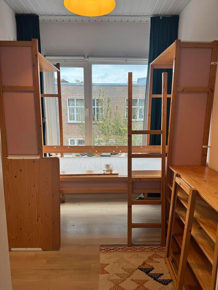 Lundia Meegroei Bed/Hoogslaper met Bureau en Kastruimte!, Huis en Inrichting, Slaapkamer | Bedden, Gebruikt, Eenpersoons, 100 cm