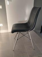 Zwarte kunstleren stoelen - 4 stuks, Huis en Inrichting, Stoelen, Ophalen, Gebruikt, Zwart, Leer