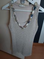 Mooie gehaakte zomer top met onder topje, Maat 38/40 (M), Beige, Ophalen of Verzenden, Zo goed als nieuw