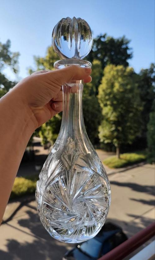 Schitterende zwaar loodkristallen handgeslepen karaf, Antiek en Kunst, Antiek | Glas en Kristal, Ophalen of Verzenden
