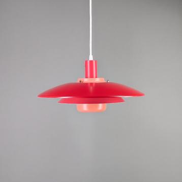 Hanglamp rood en roze, vintage lamp, deens design lamp beschikbaar voor biedingen