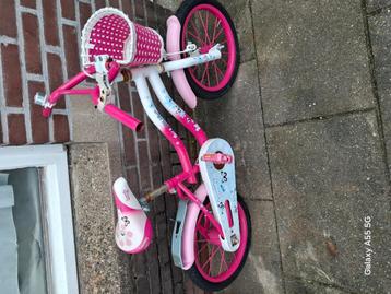 Roze meisjes fiets 16 inch, inclusief zijwieltjes  beschikbaar voor biedingen