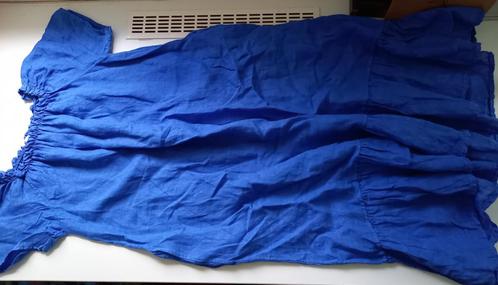 pracht lange kobalt blauwe linnen jurk, maat 44-46, Kleding | Dames, Jurken, Zo goed als nieuw, Maat 42/44 (L), Blauw, Onder de knie