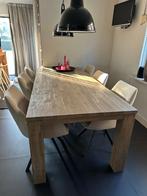 Eettafel licht eiken, Huis en Inrichting, Complete inboedels, Ophalen