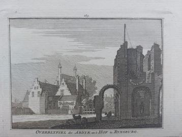 285 / Abdye en Hof te Rijnsburg - Rynsburg Gravure 18e eeuw beschikbaar voor biedingen