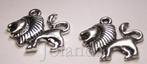 0850 Zilver Kleurige Metalen Leeuwen Bedels (25 mm), Overige merken, Verzenden, Nieuw, 4 bedels of meer