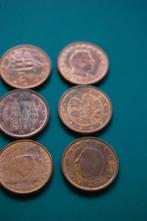 6x MUNTEN  van 2 EUROCENT, Postzegels en Munten, Munten | Europa | Euromunten, Ophalen of Verzenden, België, Losse munt