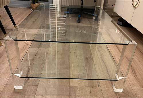 BOR-DESIGN MOOIE GLAZEN SALONTAFEL, Huis en Inrichting, Tafels | Salontafels, Zo goed als nieuw, Minder dan 50 cm, 50 tot 100 cm