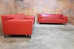 ZGANieuw 2 rode leren Leolux Pode Edith designbanken