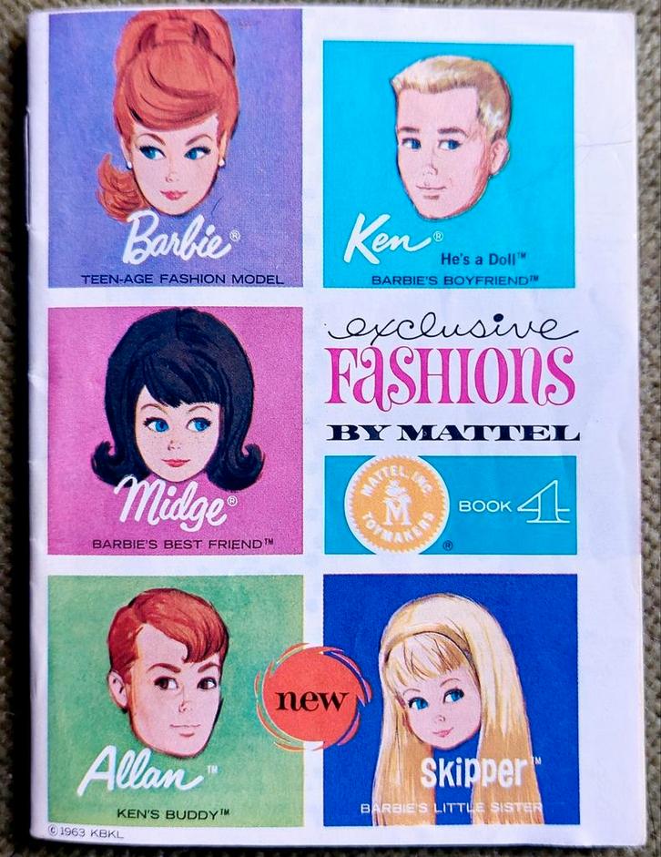 Vintage Barbie folder 1963 Book 4 Mattel Skipper Midge retro, Verzamelen, Poppen, Zo goed als nieuw, Accessoires, Ophalen of Verzenden