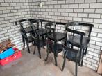8 Houten zwarte stoelen, Twee, Zo goed als nieuw, Zwart, Ophalen