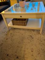 Ikea salontafel met glasplaat, wit, Ophalen, Gebruikt, 50 tot 100 cm, 50 tot 75 cm