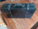 Vintage zwarte leren koffer voor bagagerek oldtimer, Auto diversen, Gebruikt, Ophalen of Verzenden