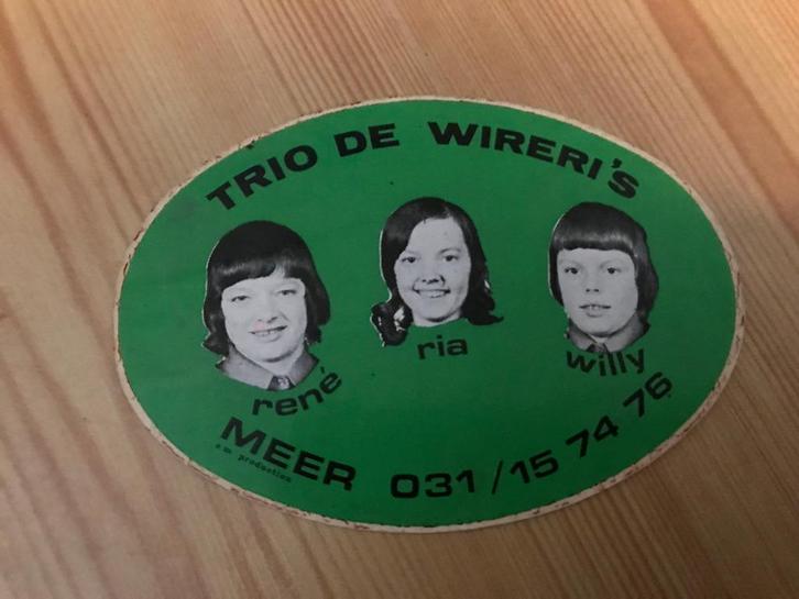 Vintage oude sticker muziekband Trio de Wireri's -band, Verzamelen, Stickers, Zo goed als nieuw, Overige typen, Ophalen of Verzenden