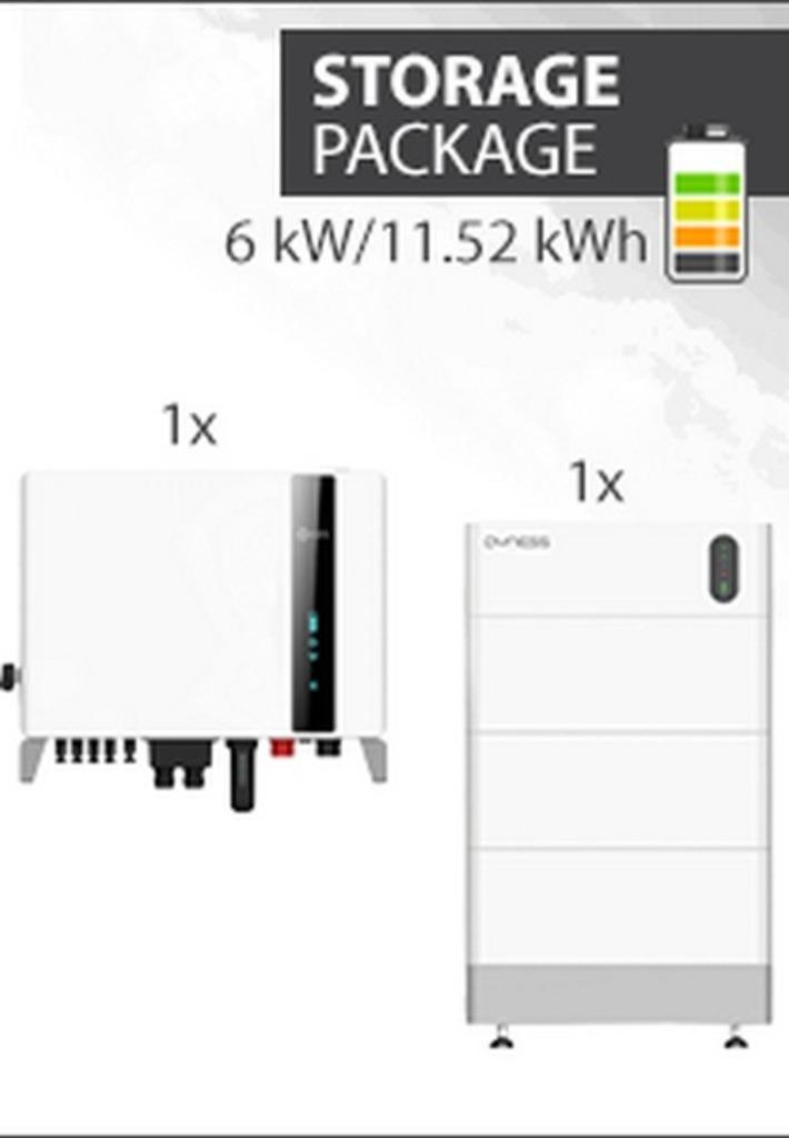 Thuisbatterij 11,52kWh met 6kW 3 fasen omvormer, Doe-het-zelf en Verbouw, Zonnepanelen en Toebehoren, Nieuw, Compleet systeem