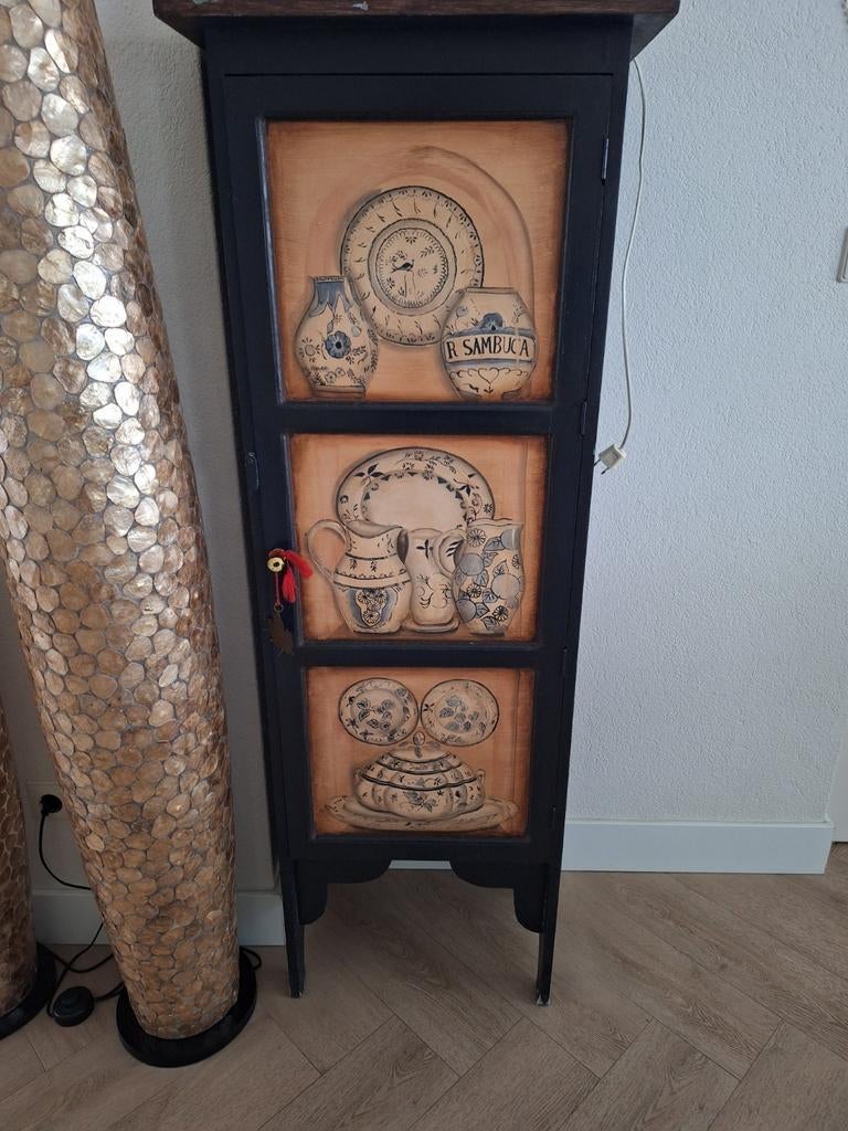 Smal hoog kastje, Ophalen, Gebruikt, 50 tot 100 cm, Minder dan 100 cm