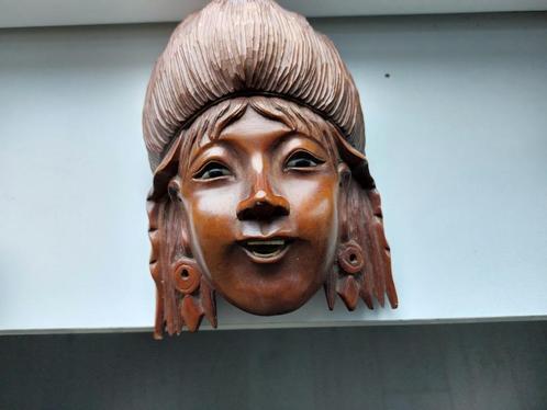 Te Koop: prachtig uit hout gesneden maskers, man en vrouw, Antiek en Kunst, Kunst | Niet-Westerse kunst, Ophalen of Verzenden