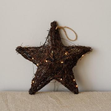 Rieten Kerstster Met LED Verlichting Met Timer beschikbaar voor biedingen