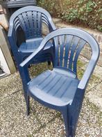 Blauwe  tuinstoelen, Tuin en Terras, Tuinstoelen, Ophalen of Verzenden, Zo goed als nieuw, Kunststof, Stapelbaar