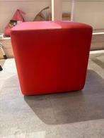 Hocker rood, Huis en Inrichting, Banken | Voetenbanken en Poefen, Ophalen, Minder dan 50 cm, Vierkant, Minder dan 50 cm