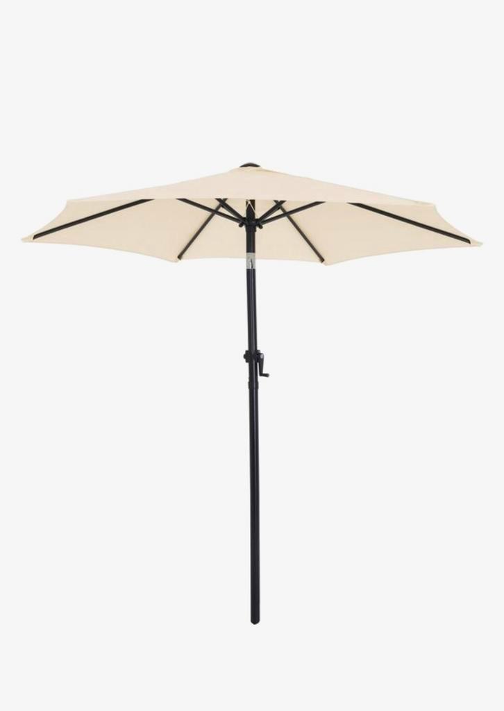 Parasol 200cm, met zwengel, kantelbaar, waterafstotend, Tuin en Terras, Parasols, Zo goed als nieuw, Stokparasol, 1 tot 2 meter