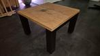 Salontafel (70x70x45) eikenhout met stalen poten, Huis en Inrichting, Tafels | Eettafels, Ophalen, Gebruikt, 50 tot 100 cm, 50 tot 100 cm