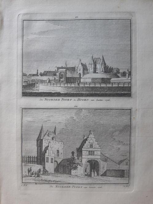 403-404*/ Noorderpoort te Hoorn Gravure uit 1757, Antiek en Kunst, Kunst | Etsen en Gravures, Ophalen of Verzenden
