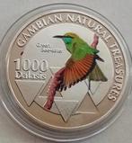 1000 Dalasis 2015 Gambia Prachtige Grote Proof Munt Vogel, Ophalen of Verzenden, Overige landen