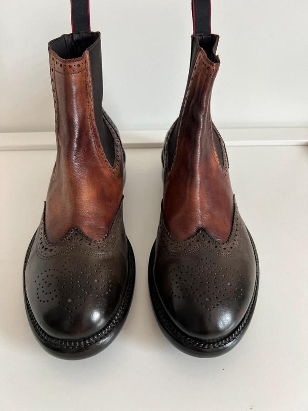 Paolo David Italiaanse Leren Enkellaarzen, maat 42, Kleding | Heren, Schoenen, Zo goed als nieuw, Boots, Bruin, Ophalen of Verzenden