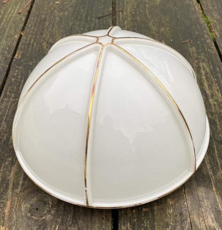 Leuke Plafondlamp - vintage retro mid century design, Huis en Inrichting, Lampen | Plafondlampen, Zo goed als nieuw, Glas, Metaal