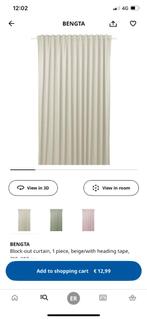 Ikea bengta gordijnen, Huis en Inrichting, Ophalen, Zo goed als nieuw, Crème, 200 cm of meer