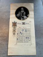 Kalligrafie antieke plaat Heilige Vader 1939, Ophalen of Verzenden