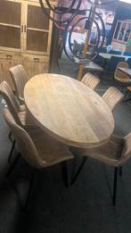 Eettafel mangohout ovaal (outlet), Ophalen, Zo goed als nieuw