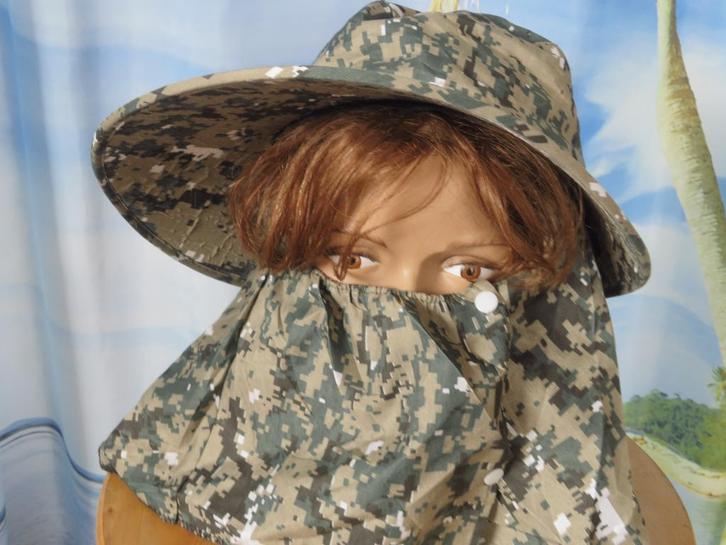 2 camouflage zonnehoeden met  nek gezichtsbescherming, Kleding | Heren, Hoeden en Petten, Gedragen, Hoed, 58 of 59 cm (L, 7¼ of ⅜ inch)
