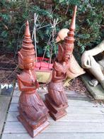 Gr Thaise Beelden-set "Tempelwachters" uit de 20 - 30e jaren, Ophalen of Verzenden