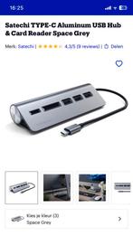 Satechi type-C Aluminium USB Hub & Card Reader Space Grey!, Telefoon, Nieuw, Satechi, Ophalen of Verzenden