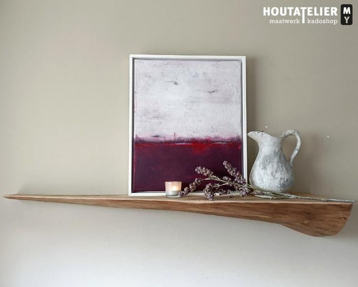 Zwevende eiken (hoek) wandplank incl. mont.pennen 105 cm #23, Huis en Inrichting, Woonaccessoires | Wandplanken en Boekenplanken