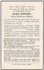 zr. Anna K. Holzer 1898 Lustenau + 1953 Raalte, 55 jaar, Verzenden