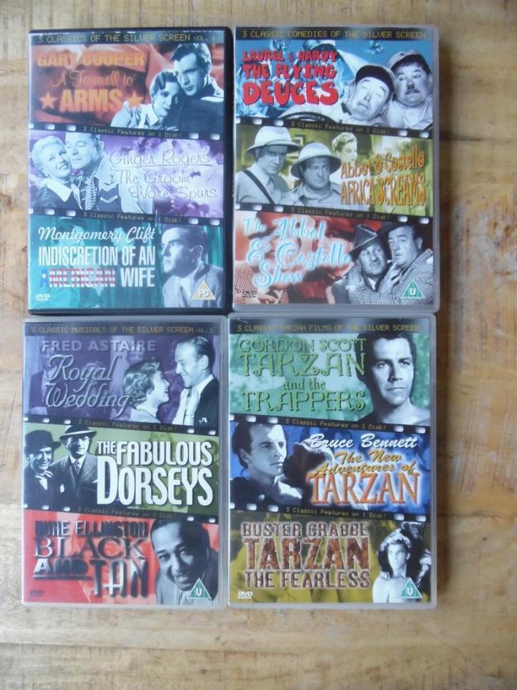 LOT 5 MEERDERE CLASSICS OP 1 DVD WESTERN FILM NOIR TARZAN, Cd's en Dvd's, Dvd's | Filmhuis, Zo goed als nieuw, Overige gebieden