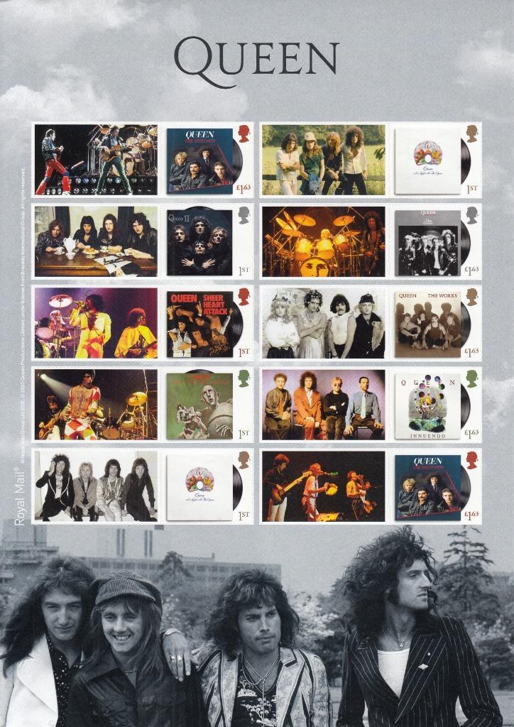 Engeland - UK - 2020 - Muziek - Queen - Albums 30 x 21 cm, Postzegels en Munten, Postzegels | Europa | UK, Postfris, Verzenden