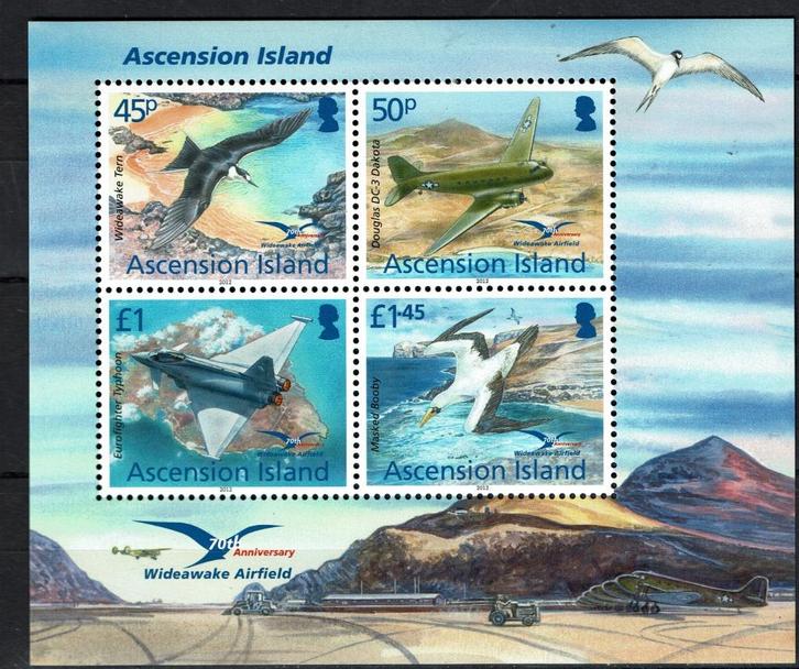 ascension isl pf blok vliegtuigen vogels luchtvaart birds, Postzegels en Munten, Postzegels | Thematische zegels, Postfris, Vliegtuigen